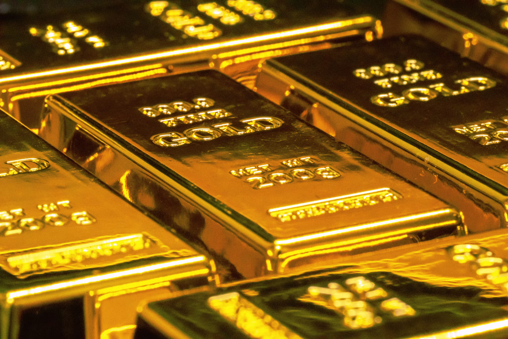 Rows of fine gold bars