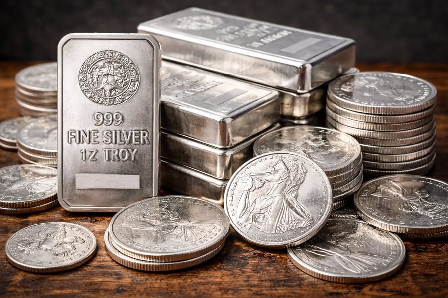 A sealed silver bullion bar